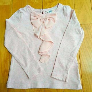 エイチアンドエム(H&M)のH&M かわいいピンクの長袖カットソー　used 100くらい(Tシャツ/カットソー)