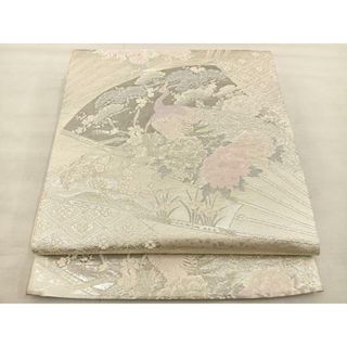 平和屋着物◎六通柄袋帯　唐織　プラチナ箔　花鳥文　正絹　逸品　BAAT4842hz(帯)