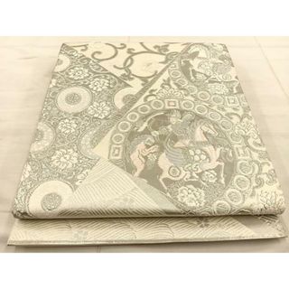 平和屋着物◎六通柄袋帯　唐織　狩猟丸文　プラチナ二重箔　正絹　逸品　BAAT1846if(帯)