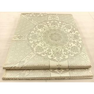 平和屋着物◎六通柄　本袋帯　純プラチナ箔　正倉院花文　正絹　逸品　BAAT1864if(帯)