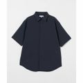 【NAVY】ウールライク トロピカル リラックスシャツ-吸水速乾・イージーケア-