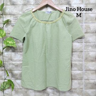 ジーノハウス 半袖ブラウス(M)レースフリル コットン混 プルオーバー 洗える(シャツ/ブラウス(半袖/袖なし))
