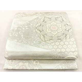 平和屋着物◎六通柄袋帯　唐織　切嵌正倉院花文　プラチナ二重箔　正絹　逸品　BAAT2037ph(帯)
