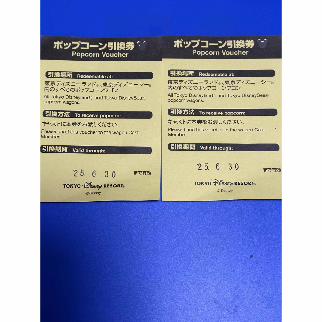 ディズニーポップコーン引換券 チケットの施設利用券(遊園地/テーマパーク)の商品写真