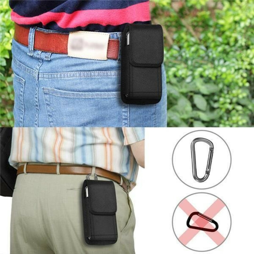 スマホホルダー スマホポーチ 軽量 小型 ブラック 携帯電話 スマホ/家電/カメラのスマホアクセサリー(iPhoneケース)の商品写真