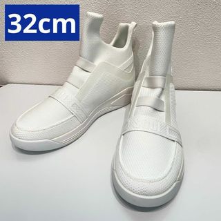 ✨レア✨ 大きいサイズ 白 スニーカー メッシュ 紐なし 厚底 32cm メンズ(ノーカラージャケット)