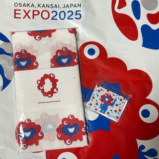  万博 ミャクミャク 手ぬぐい と マグネット2025大阪関西万博デザイン 公式(ノベルティグッズ)