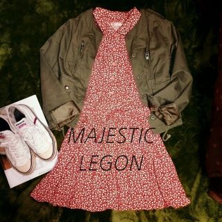 マジェスティックレゴン(MAJESTIC LEGON)の値下げ！レトロ小花柄シャツワンピース(ミニワンピース)