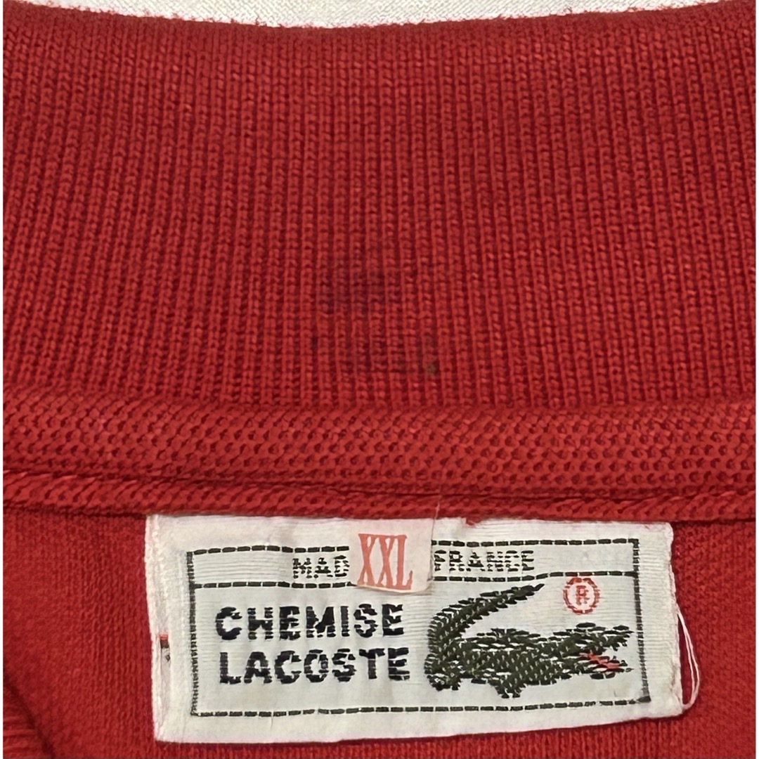 LACOSTE(ラコステ)のCHEMISE FRANCE LACOSTE ポロシャツ レッド　XXLサイズ メンズのトップス(ポロシャツ)の商品写真