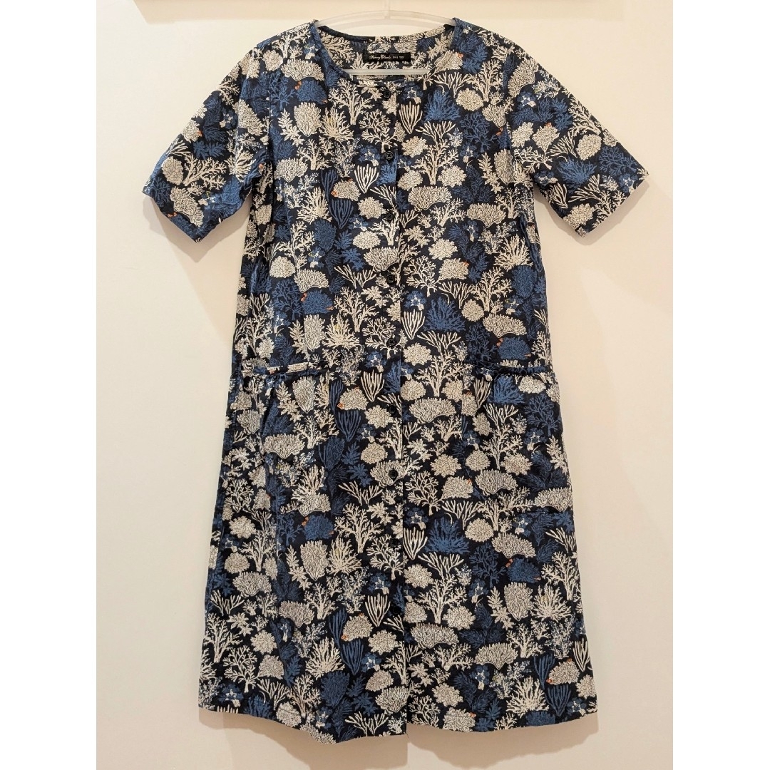 美品【Sunny Clous】珊瑚礁の魚たち コットンワンピース