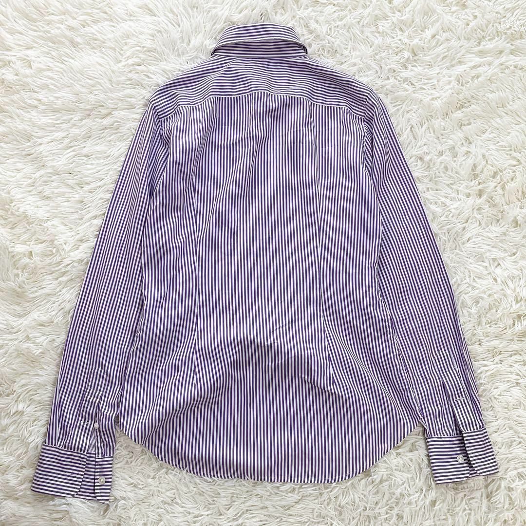 【極美品】ラルフローレン　長袖ストライプシャツ　SLIM FIT　XL　ロゴ刺繍 Ralph Lauren - 【美品】ラルフローレン 長袖シャツ ストライプ