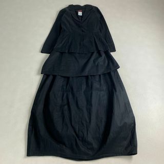 ケンゾー(KENZO)のケンゾー　ワンピース　セットアップ　3ピース　マキシ丈　ブラック　かっこいい(ロングワンピース/マキシワンピース)