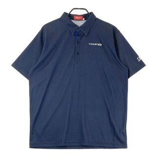 サイズ：LL BRIDGESTONE GOLF  ブリヂストンゴルフ TOUR B 半袖ポロシャツ ストライプ柄 ブラック系 [240101465305] ゴルフウェア メンズ ストスト(ウエア)