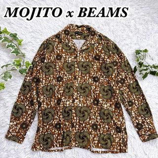 モヒート(MOJITO)の希少品　イベント限定　モヒート ビームス プラス　アフリカン柄　長袖シャツ　L(Tシャツ/カットソー(七分/長袖))