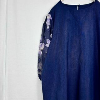 極美品✨ アリュメット トップス 長袖 花柄 シアー 透け感 大きめ 刺繍 希少(カットソー(長袖/七分))