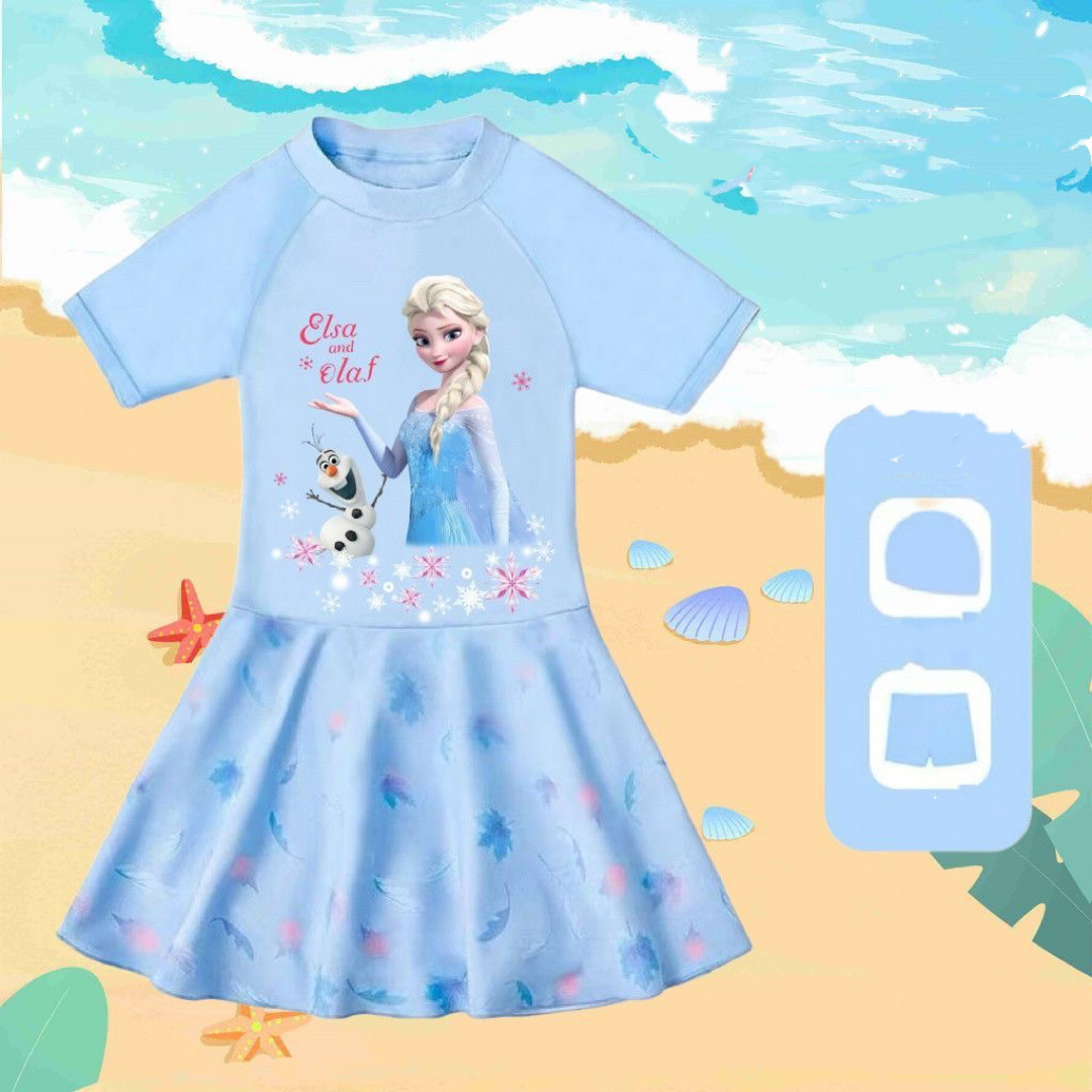 エルサ　女の子　可愛いワンピース 水着 キッズ/ベビー/マタニティのキッズ服女の子用(90cm~)(水着)の商品写真