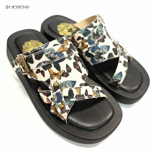 スカラー(ScoLar)のスカラー SS-172 蝶柄 ストラップサンダル(サンダル)