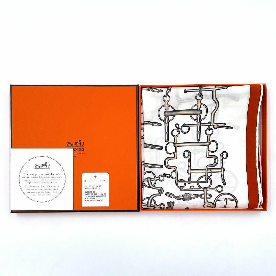 ✨️新品級✨️ エルメス カレ70 Collection Equestre 白 HERMES - ✨️新品級✨️ エルメス カレ70 Collection Equestre