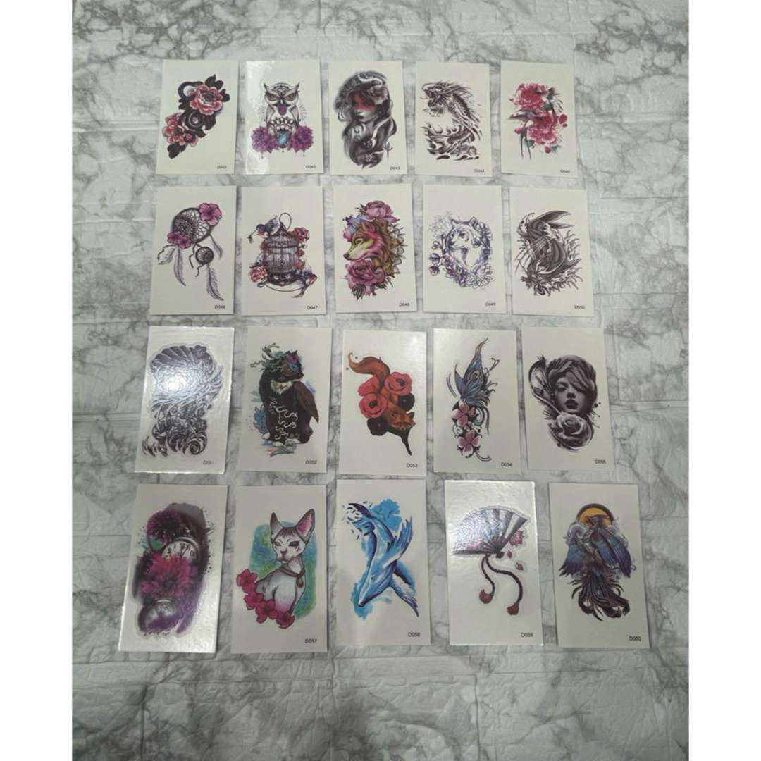 【60種類】 タトゥー シール ステッカー アート 動物 ボディアート 60枚入 エンタメ/ホビーのコスプレ(小道具)の商品写真