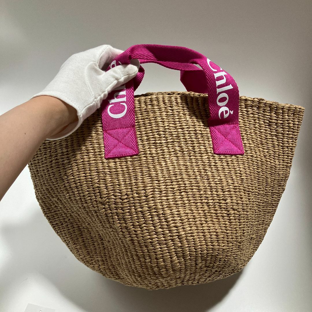 Chloe×Mifuko クロエ キッズ ブラウンベージュ×ピンク Chloe クロエ キッズ Kids x Mifuko バッグ かごバッグ