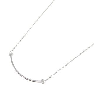 ティファニー(Tiffany & Co.)のティファニー TIFFANY＆CO Tスマイル スモール ネックレス ネックレス ジュエリー K18WG（ホワイトゴールド） メンズ レディース ゴールド系 【中古】(ネックレス)