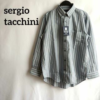 セルジオタッキーニ(Sergio Tacchini)の新品未使用タグ付きsergio tacchiniメンズ長袖シャツL青ブルー(シャツ)