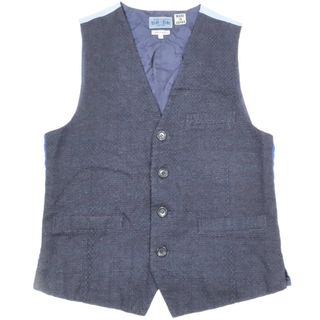 新品同様 BLUE BLUE JAPAN ブルーブルージャパン ベスト マイヤーレース ジレ トップス グラデーション 3 インディゴネイビー 青 ブルー メンズ 古着 中古 USED(ベスト)