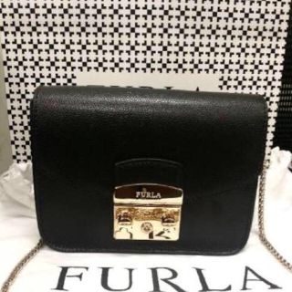 フルラ(Furla)のFULRA☆メトロポリス 定価5.2万円 人気のブラック(ショルダーバッグ)