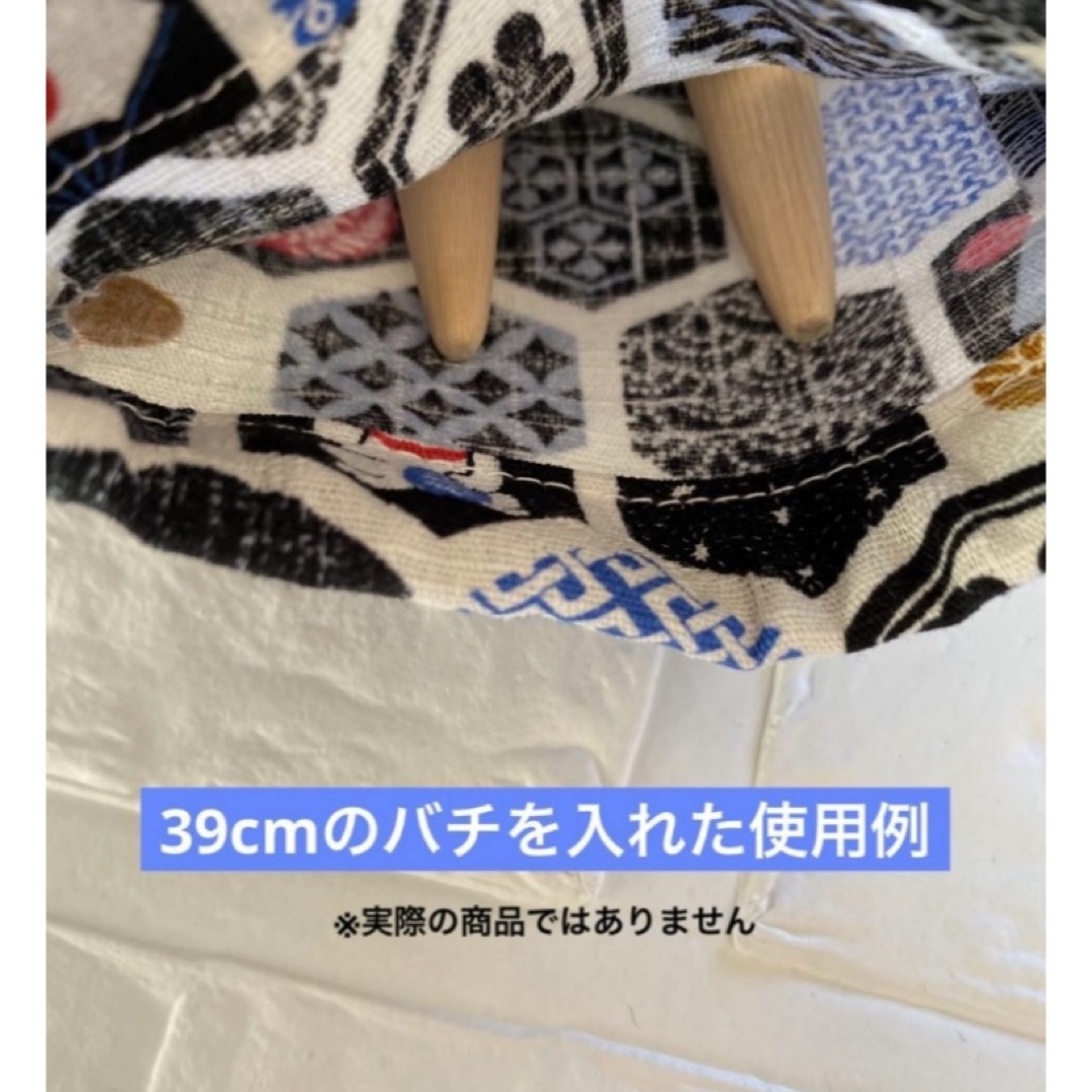 マイバチケース　ハンドメイド　巾着袋　太鼓の達人　バチ袋　　【猫柄／からし色】 楽器の打楽器(その他)の商品写真