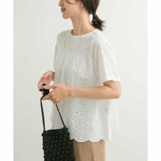 アーバンリサーチドアーズ(URBAN RESEARCH DOORS)の【OFF WHITE】アイレットレースラグランブラウス(シャツ/ブラウス(長袖/七分))