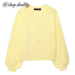 🌧️6月新作☂️17391◆yellow イエロー ニット カーディガン(カーディガン)