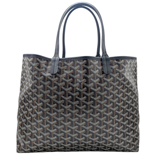 ゴヤール(GOYARD)のGOYARD　ゴヤール　サンルイPM　トートバッグ　黒×ブラウン×白　コーティングキャンバス　PVC　レザー　ポーチ付き　通勤　通学　レディース　メンズ　  【ブランドギャラリー東心斎橋店】(トートバッグ)