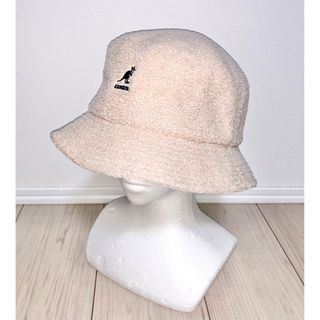 カンゴール(KANGOL)のXL 美品 KANGOL シープ ファー バケットハット ボア ハット ベージュ(ハット)