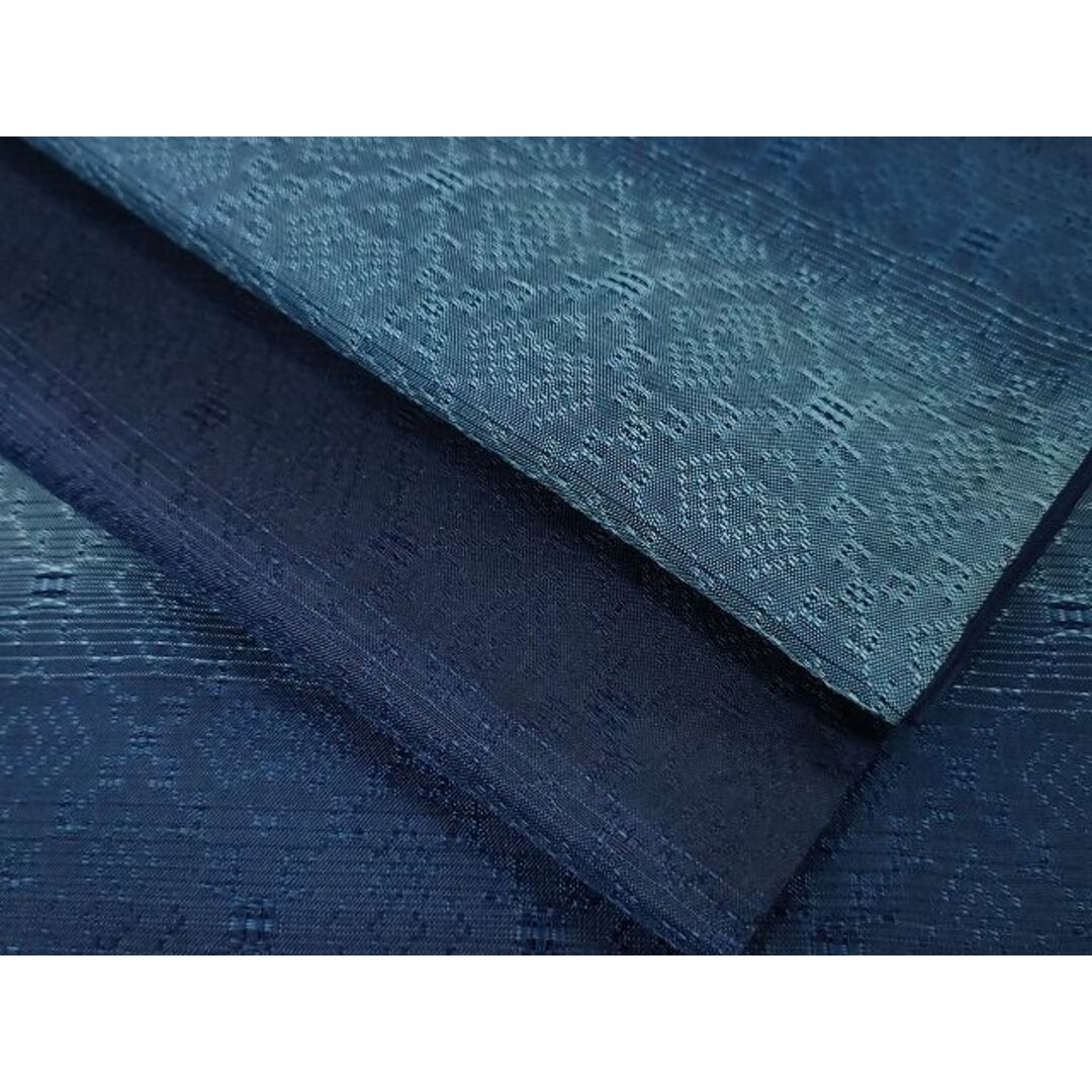 平和屋本店■超希少　日本工芸会正会員　秋山眞和　綾の手紬　手織　本藍染　逸品　DZAA6039kh5 レディースの水着/浴衣(着物)の商品写真