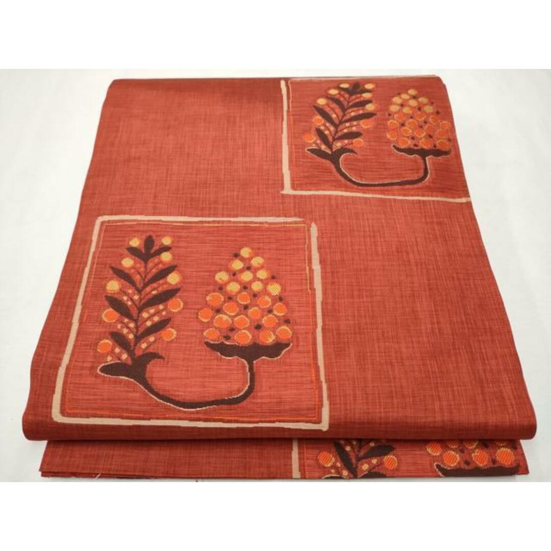 平和屋着物●名門木屋太 今河織物 六通柄袋帯 色紙枝木の実 正絹 逸品 CAAR7883hy レディースの水着/浴衣(帯)の商品写真