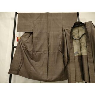 平和屋着物■男性　本場大島紬　アンサンブル　横段文　正絹　逸品　未使用　AAAV2003jd