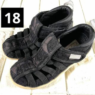 イフミー×ブランシェス　メッシュサンダル ブラック　18㎝(ノーカラージャケット)