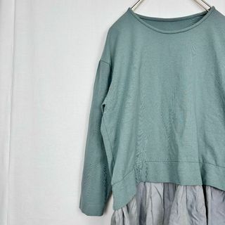 Adam et Rope' - 極美品✨ アダムエロペ トップス 長袖 フリル 切り替え バイカラー 異素材 