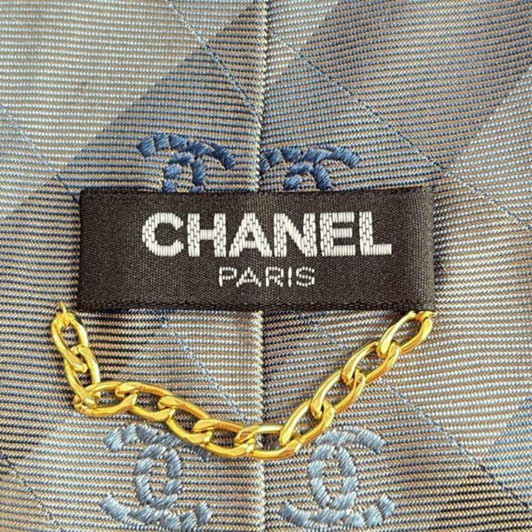 CHANEL - CHANEL(シャネル) ネクタイ メンズ - ネイビー×ライト