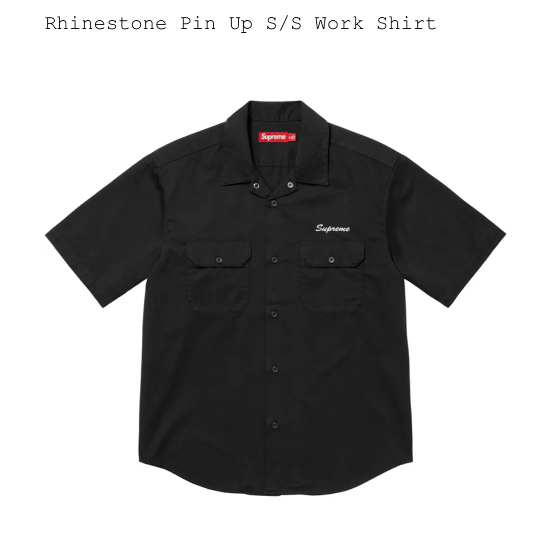 Supreme kurta shirt 刺繍入り半袖シャツ S ブラック メンズ