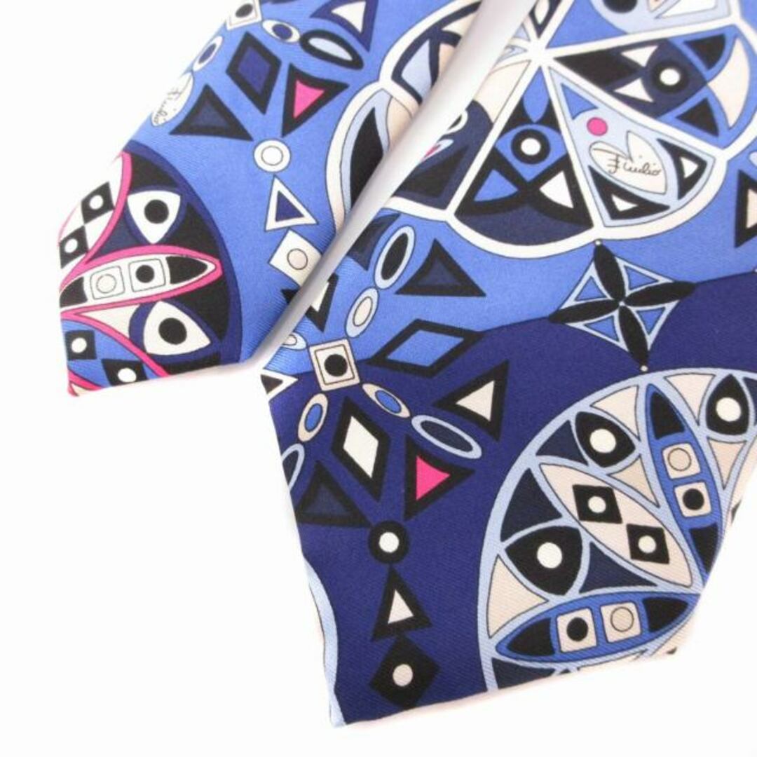 EMILIO PUCCI(エミリオプッチ)プッチ柄シルクネクタイeep22s016 EMILIO PUCCI - EMILIO PUCCI 美品 ネクタイ カジュアル プッチ