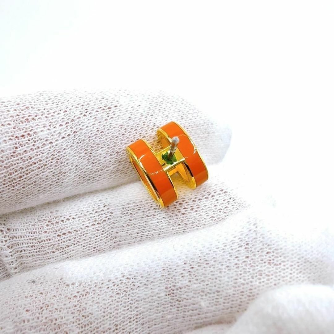◇エルメス◇ポップアッシュH/ピアス/GP/ブランド/ゴールド/オレンジ HERMES - ◇エルメス◇ポップアッシュH/ピアス/GP/ブランド