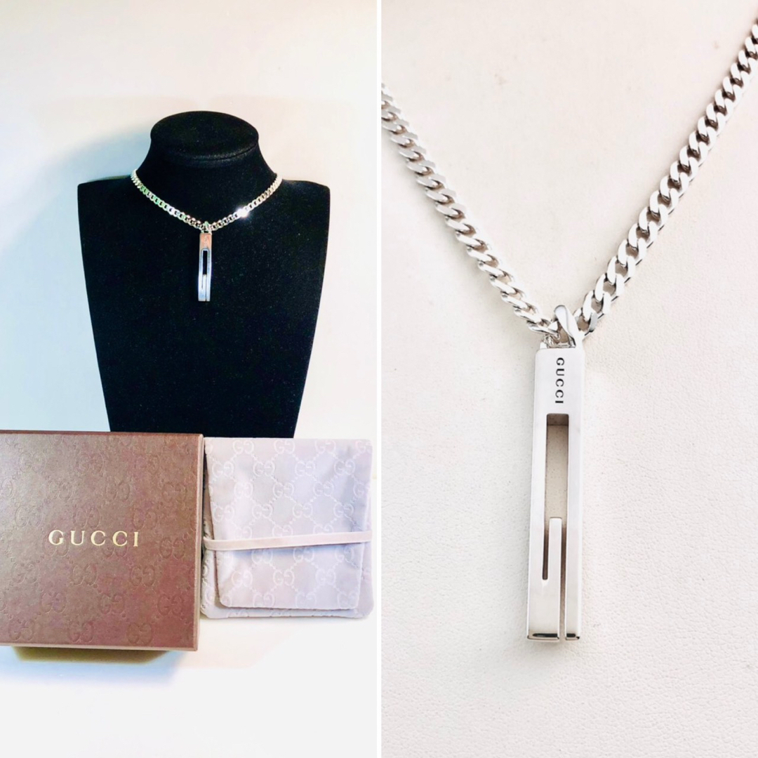 超美品】GUCCI カットアウトG ネックレス メンズ シルバー925