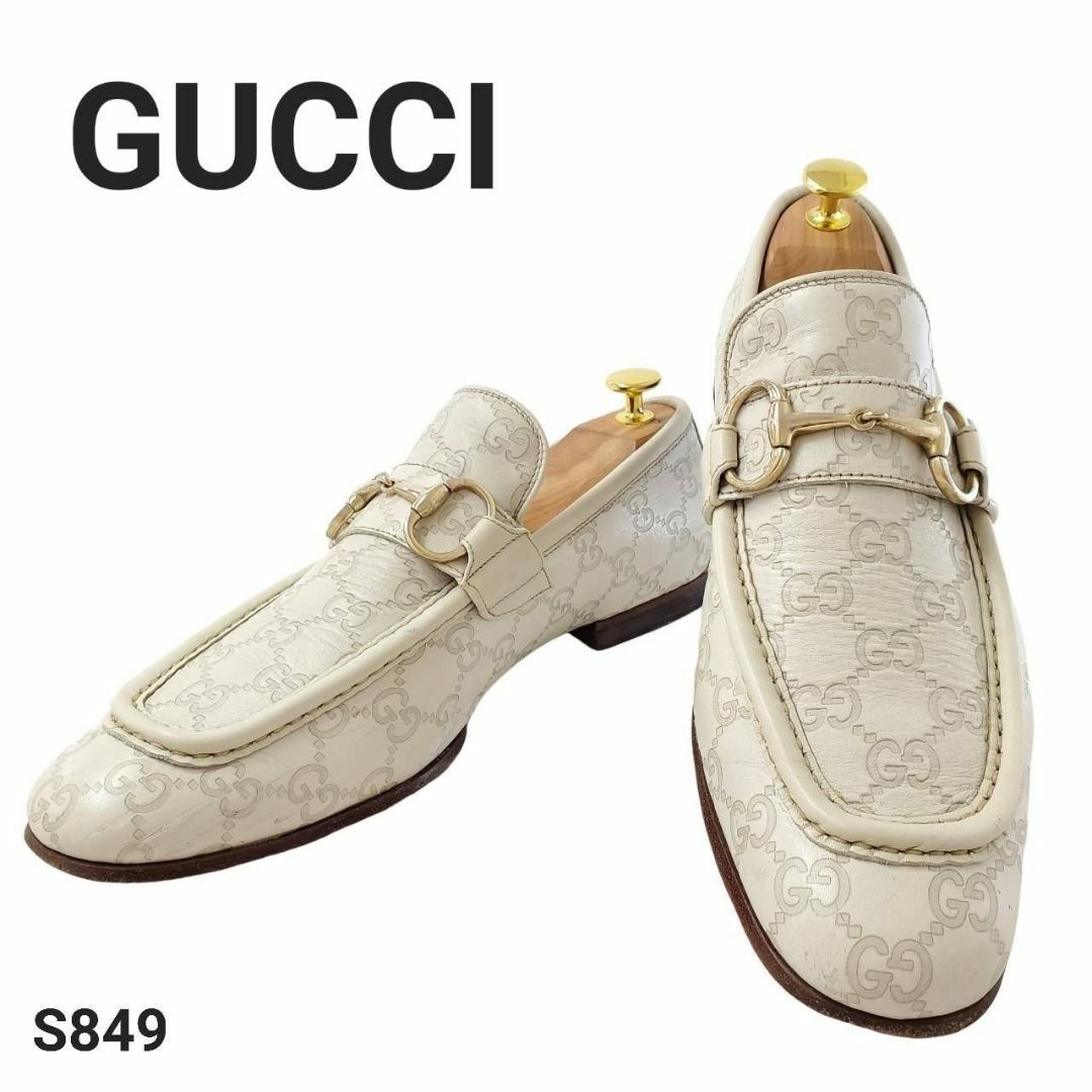 安価 GUCCI - グッチ シマ ホースビットローファー 金具 アイボリー 靴