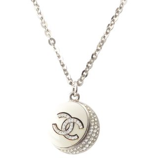 シャネル(CHANEL)のシャネル C22C ココマーク クリスタルムーン ラインストーン ネックレス アクセサリー シルバー【中古】(ネックレス)