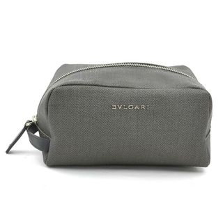 ブルガリ(BVLGARI)のブルガリ BVLGARI セカンドバッグ ポーチ PVCコーティングキャンバス/レザー ブラック系 メンズ 送料無料【中古】 h31170a(セカンドバッグ/クラッチバッグ)