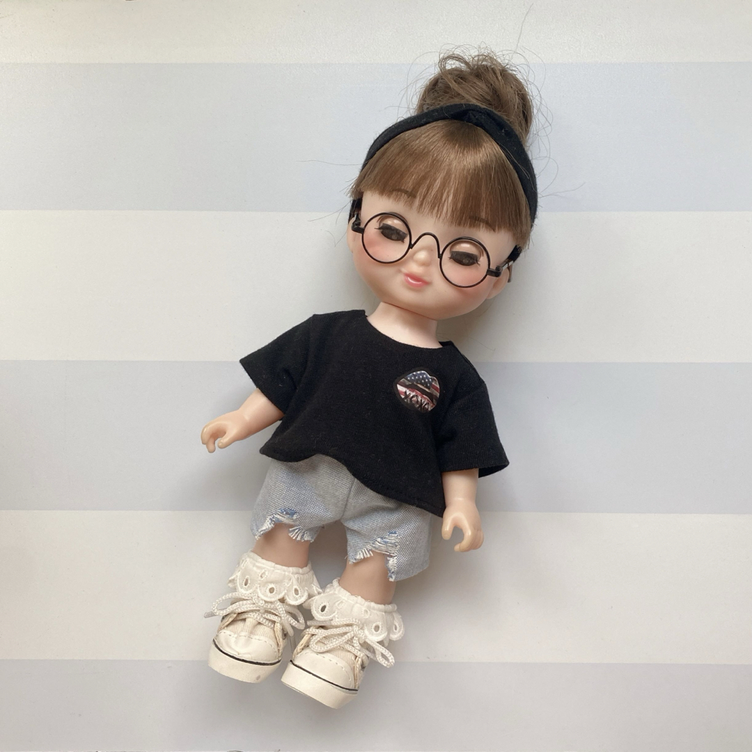 1189.ソランちゃん メルちゃん服 ෆ̈ Tシャツ＆ダメージデニムショートパンツ ハンドメイドのぬいぐるみ/人形(人形)の商品写真