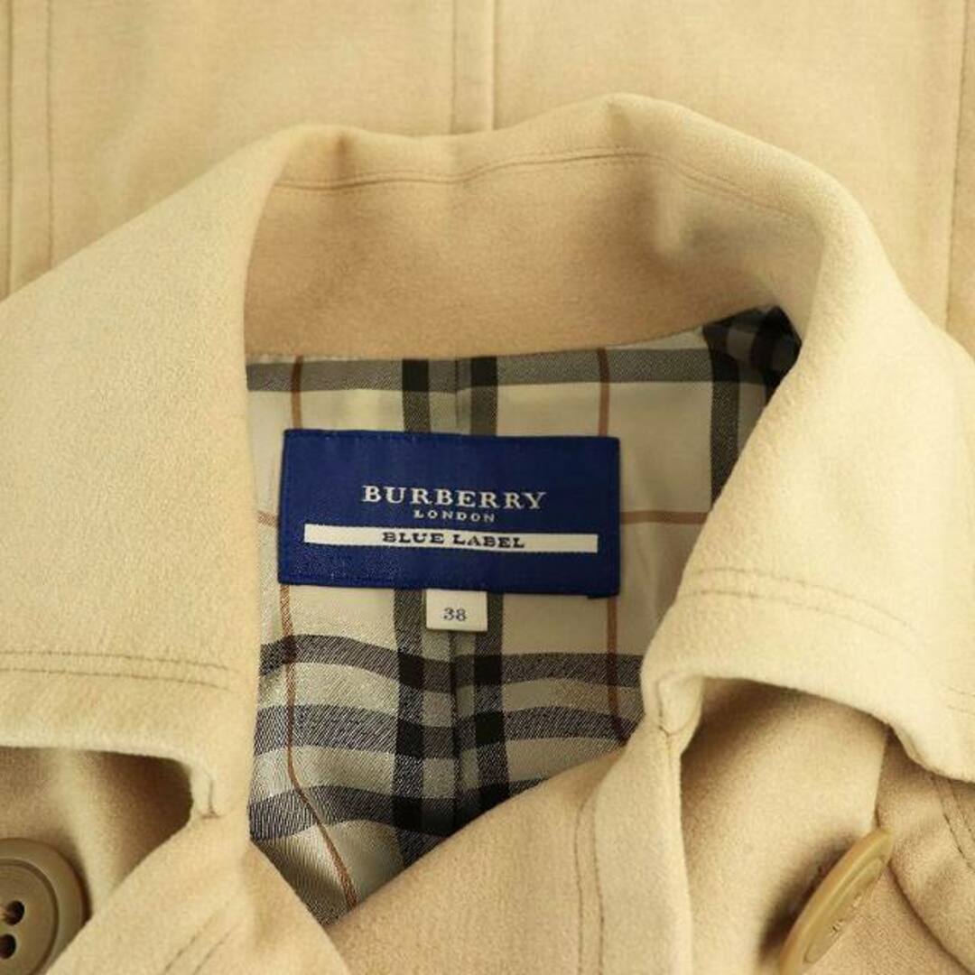 美品バーバリーブルーレーベル　ピーコート　ベージュ　チェック　38 BURBERRY BLUE LABEL - バーバリーブルーレーベル Pコート 裏地