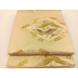 平和屋着物◎六通柄袋帯　みかげ　松皮菱花鳥文　金糸　正絹　逸品　BAAS9400ow(帯)