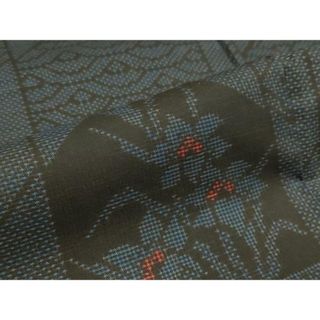 平和屋着物■本場大島紬　7マルキ　吉祥草花文　正絹　逸品　DAAS5559we(着物)